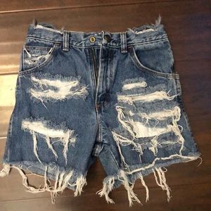 Ripped denim.